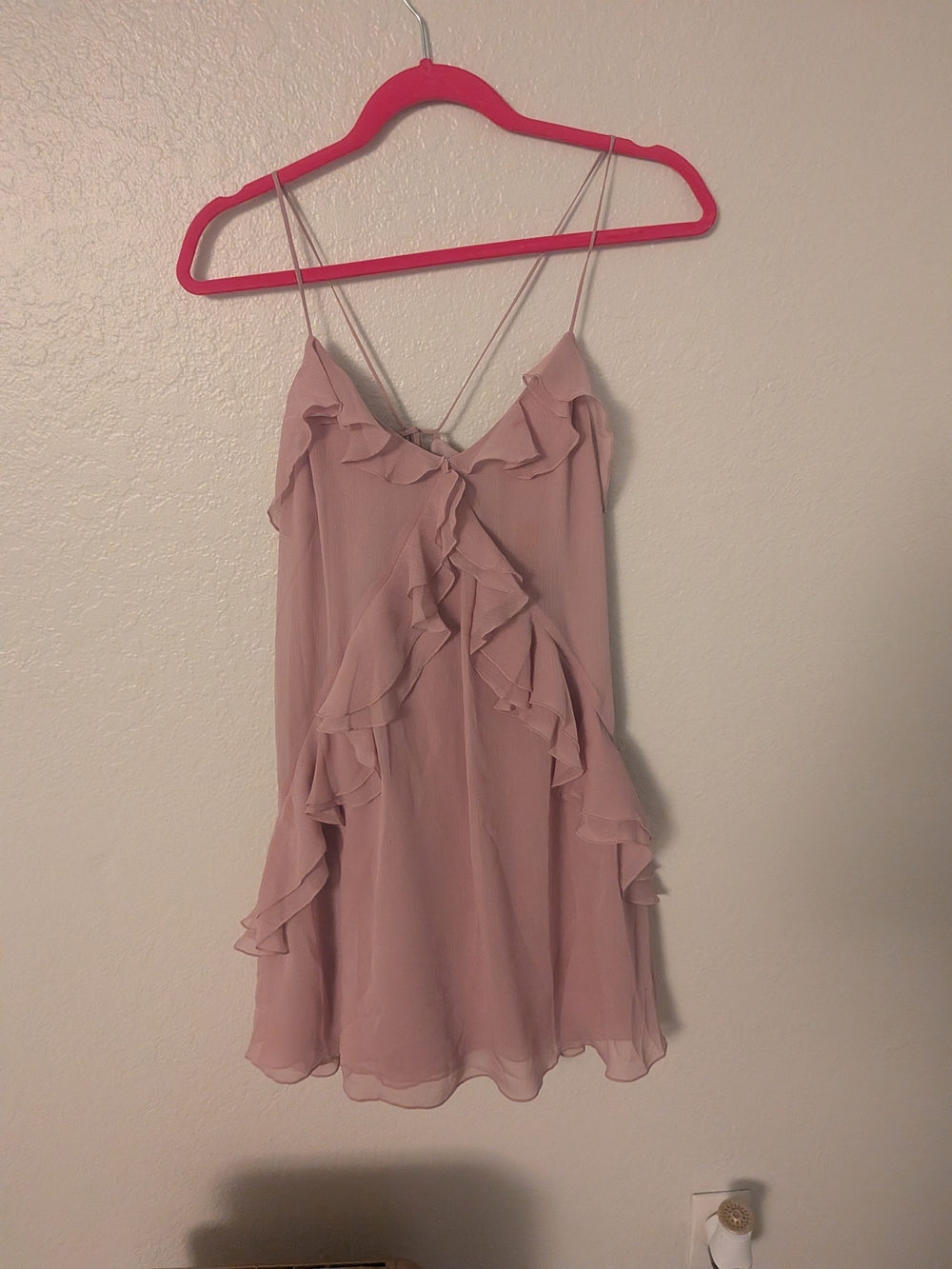 Express Blush Pink Ruffle Slip Dress NWT